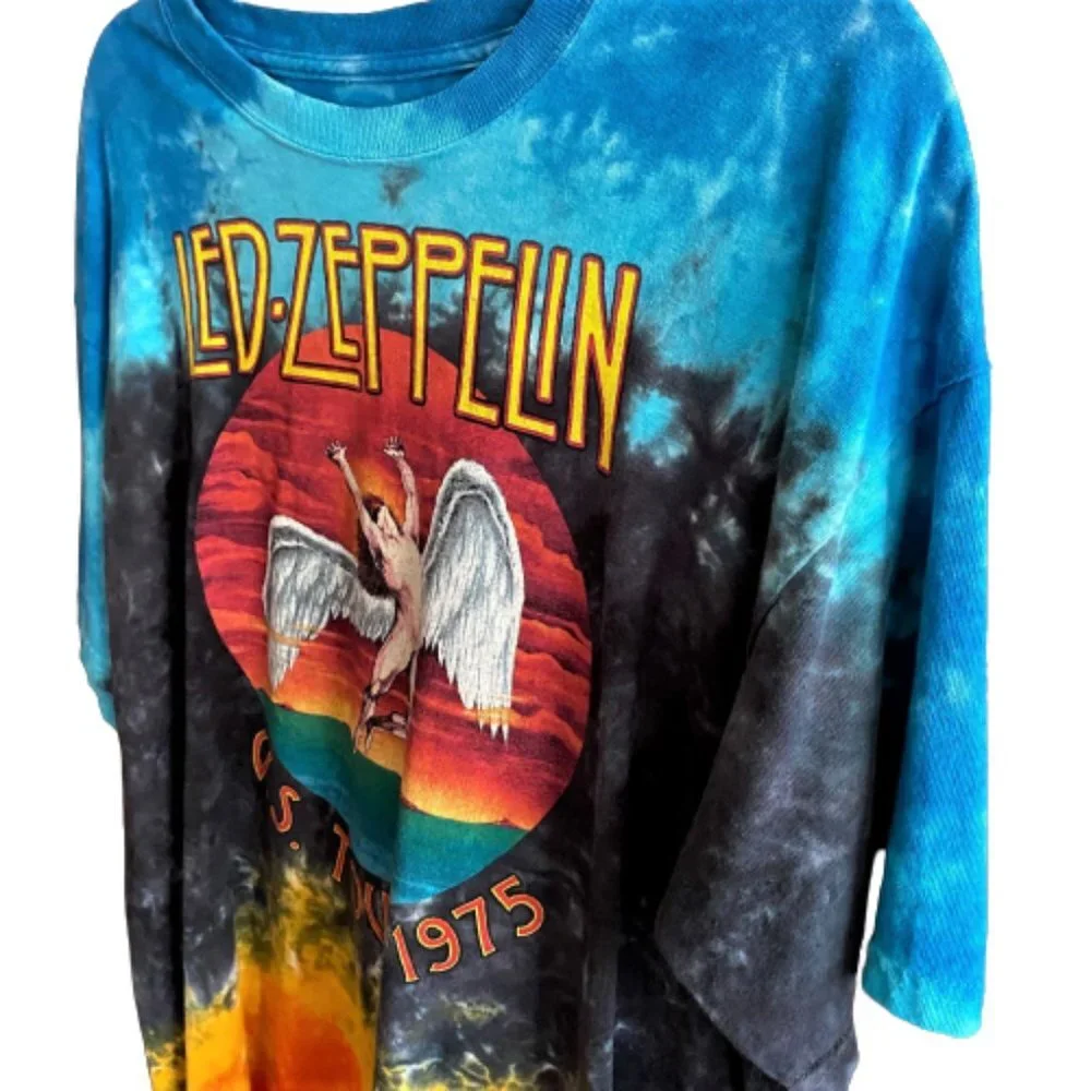 2/$30 LED ZEPPELIN US 1975 Tour T shirt tee, tie dye, short sleeve cotton unisex - Picture 8 of 10